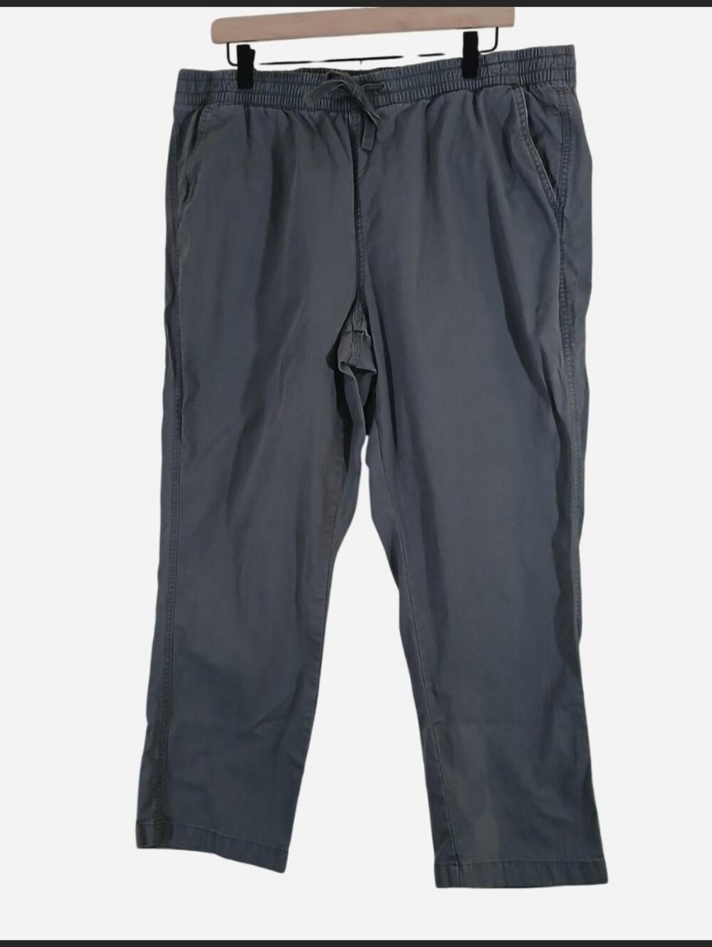 L.L. Bean Stone Gray Lakewashed Chino Ankle Pants Pull On Plus Size 18